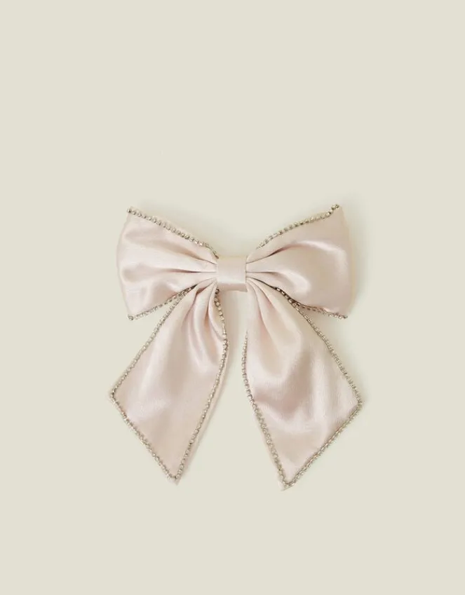 Accessorize Girls Satin Gem Bow Hair Clip