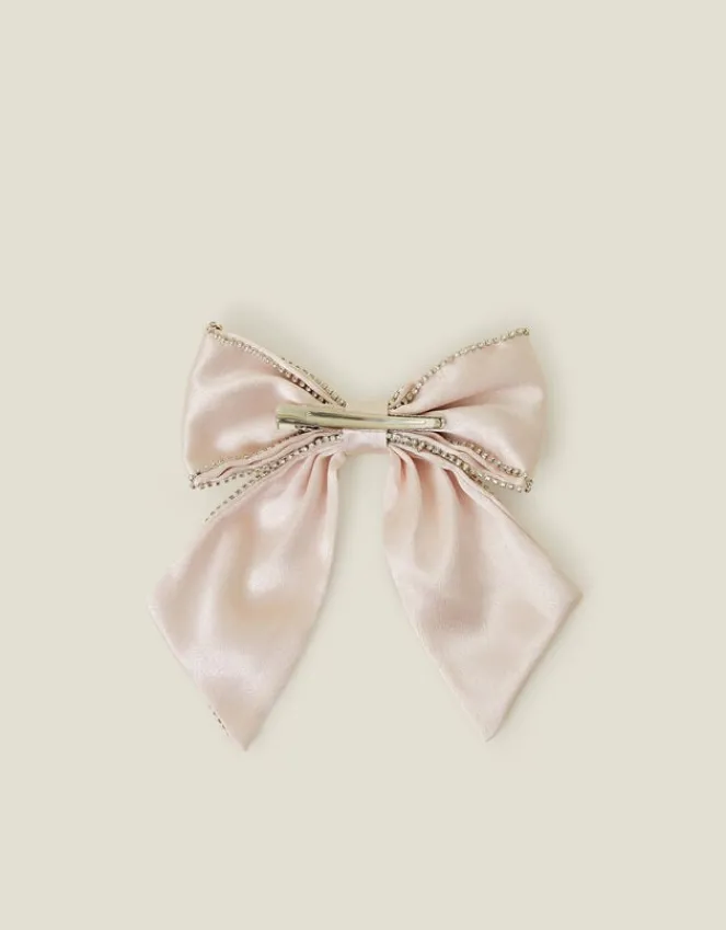 Accessorize Girls Satin Gem Bow Hair Clip