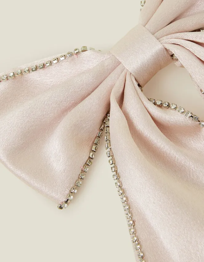 Accessorize Girls Satin Gem Bow Hair Clip