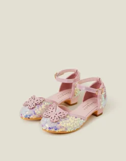 Accessorize Girls Sequin Butterfly Mini Heels Pink