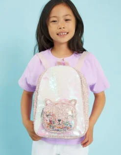 Accessorize Girls Sequin Cat Backpack