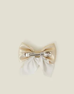 Accessorize Girls Shimmer Bow Barrette Hair Clip