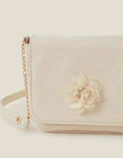 Accessorize Girls Square Glitter Corsage Flower Bag