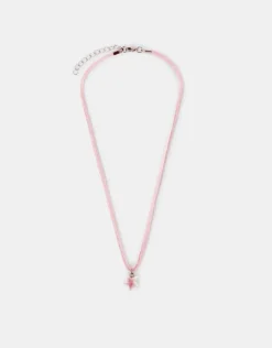 Accessorize Girls Starfish Pendant Cord Necklace Pink