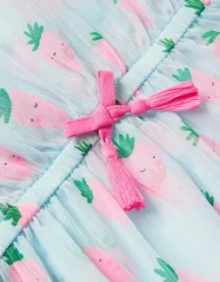 Accessorize Girls Strawberry Print Kaftan Blue