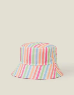 Accessorize Girls Stripe Bucket Hat Multi