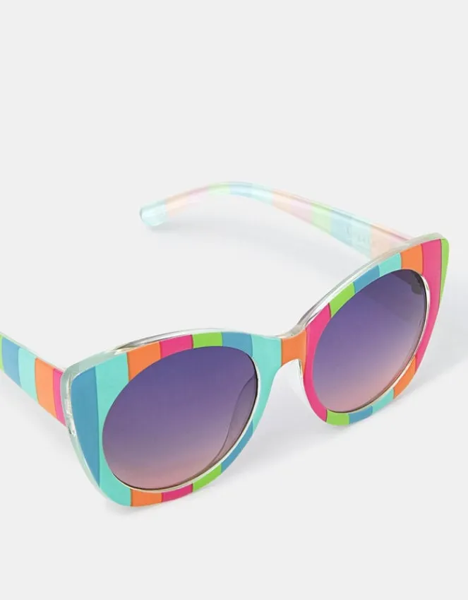 Accessorize Girls Stripe Cat Eye Sunglasses