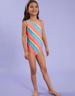 Accessorize Girls Stripe Swimsuit Multi