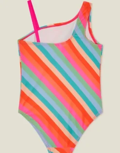 Accessorize Girls Stripe Swimsuit Multi