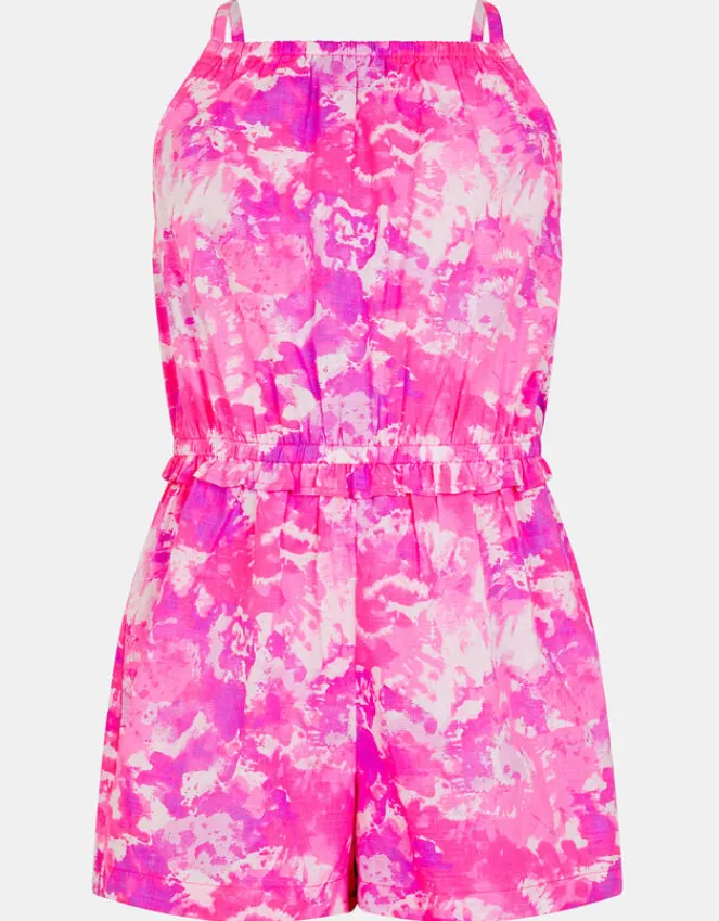 Accessorize Girls Tie Dye Strappy Playsuit Multi