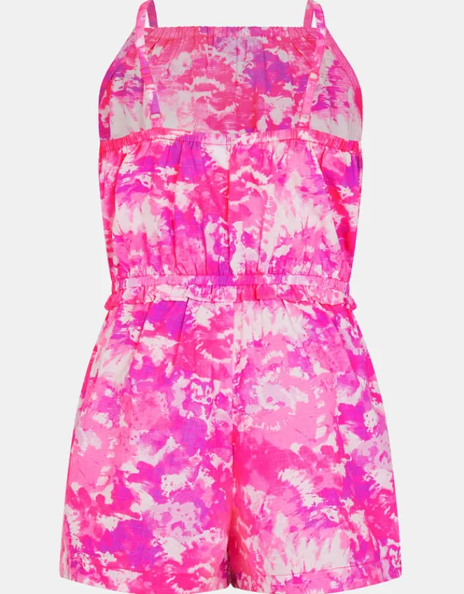 Accessorize Girls Tie Dye Strappy Playsuit Multi