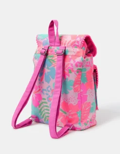 Accessorize Girls Tropical Print Canvas Backpack
