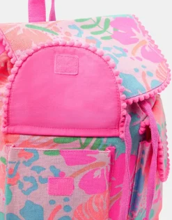 Accessorize Girls Tropical Print Canvas Backpack