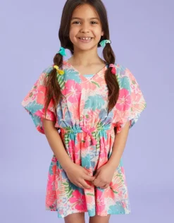 Accessorize Girls Tropical Print Kaftan Multi