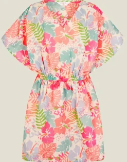 Accessorize Girls Tropical Print Kaftan Multi