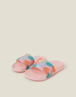 Accessorize Girls Tropical Print Sliders Multi