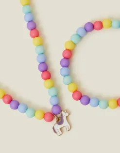 Accessorize Girls Unicorn Necklace and Bracelet Set