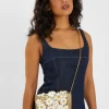 Accessorize Hand-Beaded 3D Floral Clutch Bag