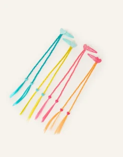 Accessorize Heart Fake Hair Clips 4 Pack