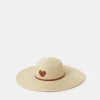 Accessorize Heart Floppy Straw Hat