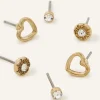 Accessorize Heart Sparkle Earrings Set of Three