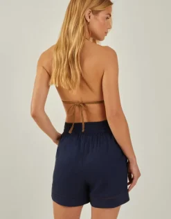 Accessorize High Waist Beach Shorts Blue