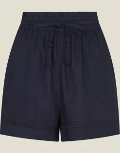 Accessorize High Waist Beach Shorts Blue