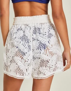 Accessorize High Waist Lacy Palm Shorts Ivory