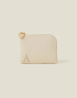 Accessorize Initial Coin Purse Cream