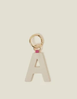 Accessorize Initial Colour Block Keyring Pink