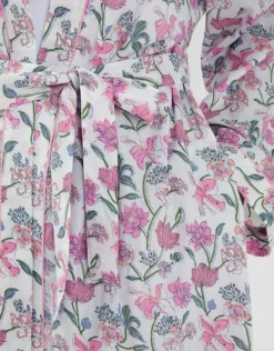 Accessorize Jasmine Print Cotton Dressing Gown Pink