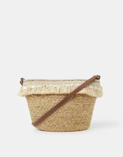 Accessorize Jute Fringe Crossbody Bag