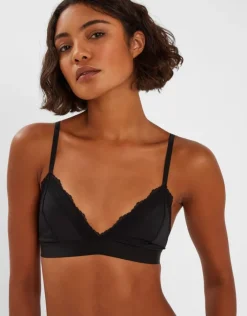 Accessorize Lace Trim Bralette Black