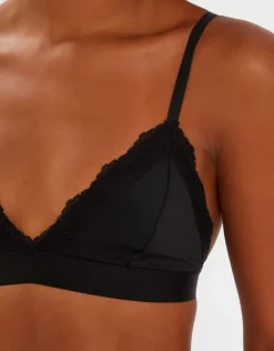 Accessorize Lace Trim Bralette Black