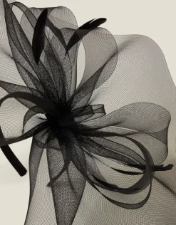 Accessorize Large Crin Fascinator Black