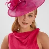 Accessorize Large Disc Feather Corsage Fascinator Pink