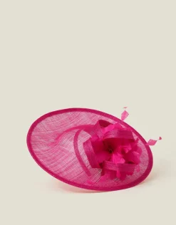 Accessorize Large Disc Feather Corsage Fascinator Pink