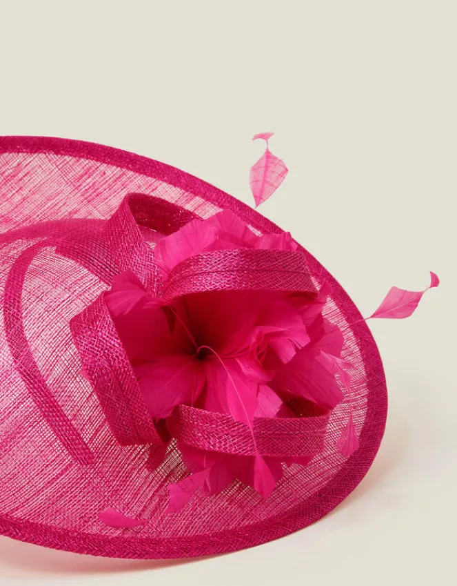 Accessorize Large Disc Feather Corsage Fascinator Pink