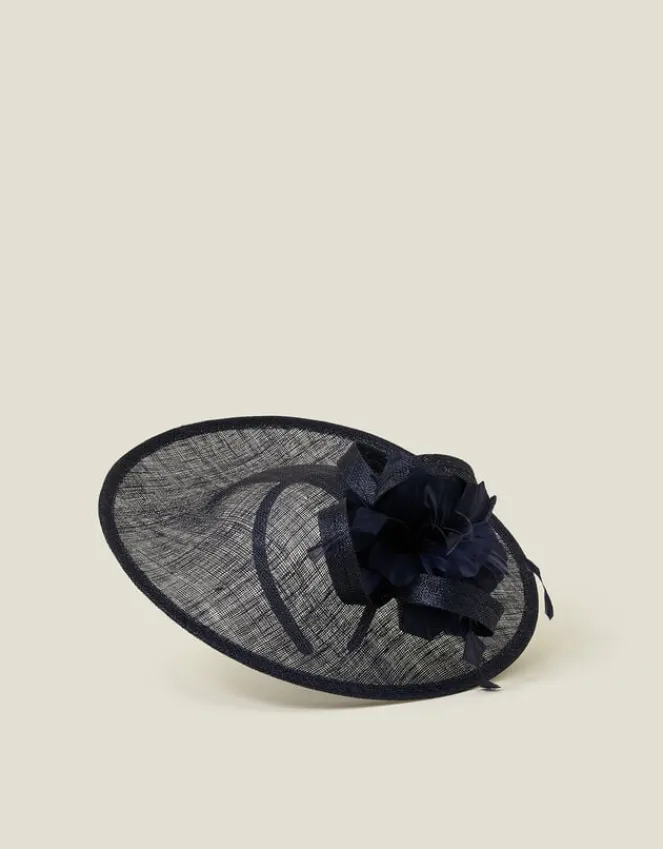 Accessorize Large Disc Feather Corsage Fascinator Blue