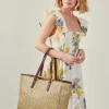 Accessorize Large Metallic Raffia Shopper Bag