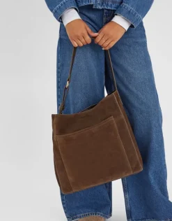 Accessorize Large Pocket Suede Shoulder Bag