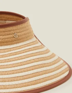 Accessorize Large Stripe Sun Visor