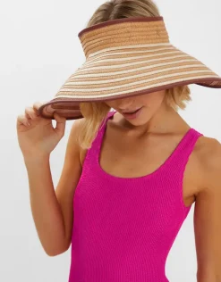 Accessorize Large Stripe Sun Visor