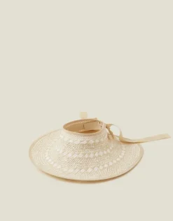 Accessorize Large Tie-Back Sun Visor White