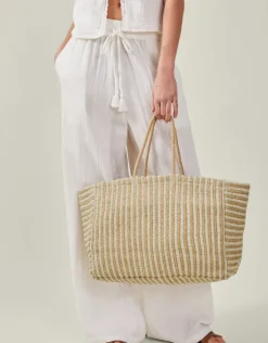 Accessorize Large Woven Stripe Tote Bag