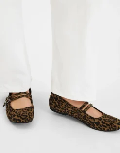 Accessorize Leopard Print Buckle Ballet Flats Leopard