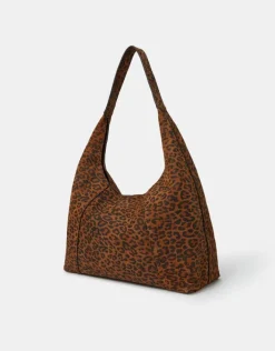 Accessorize Leopard Print Suede Shoulder Bag
