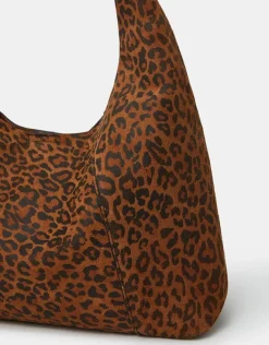Accessorize Leopard Print Suede Shoulder Bag