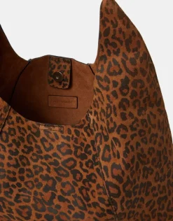 Accessorize Leopard Print Suede Shoulder Bag
