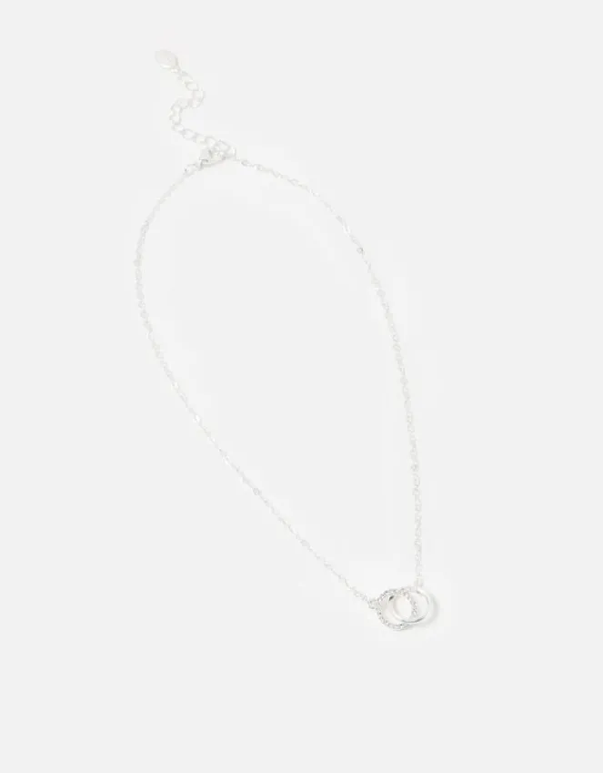 Accessorize Linked Circle Pendant Necklace